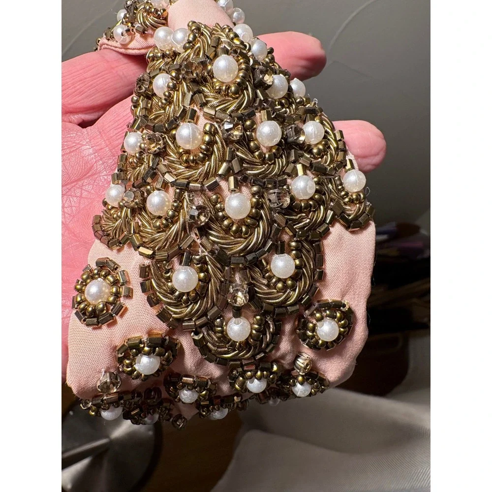 Baroque Beaded Knotted Turban Headband Gold Beadwork‎ Y2K Statement Accessory